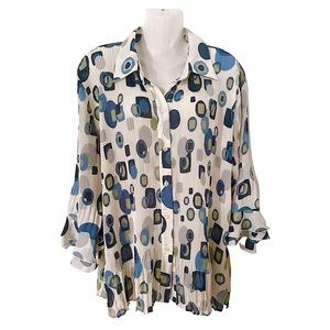 DressBarn Multicolor Crinkle Pleated Blouse / Top